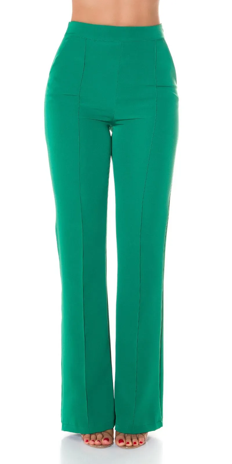 Pantalón acampanado con bolsillos Verde