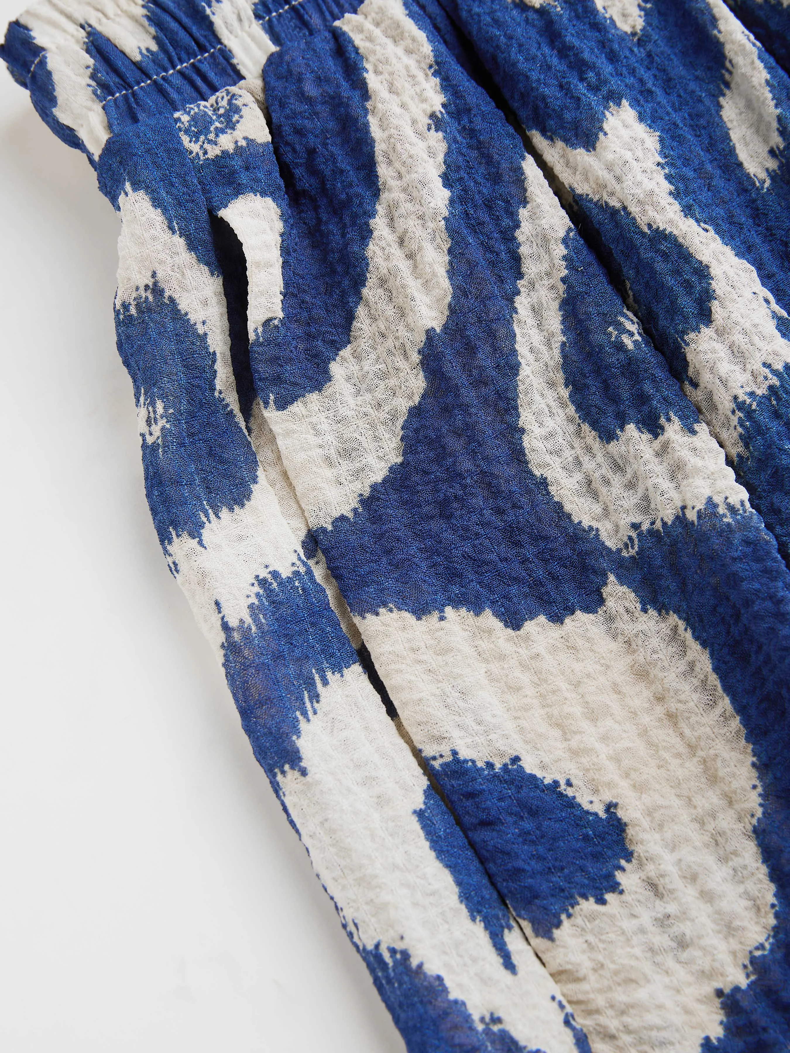 Pantalón Ancho de Pierna con Bolsillos y Estampado Abstracto de Tiro Medio Curvy