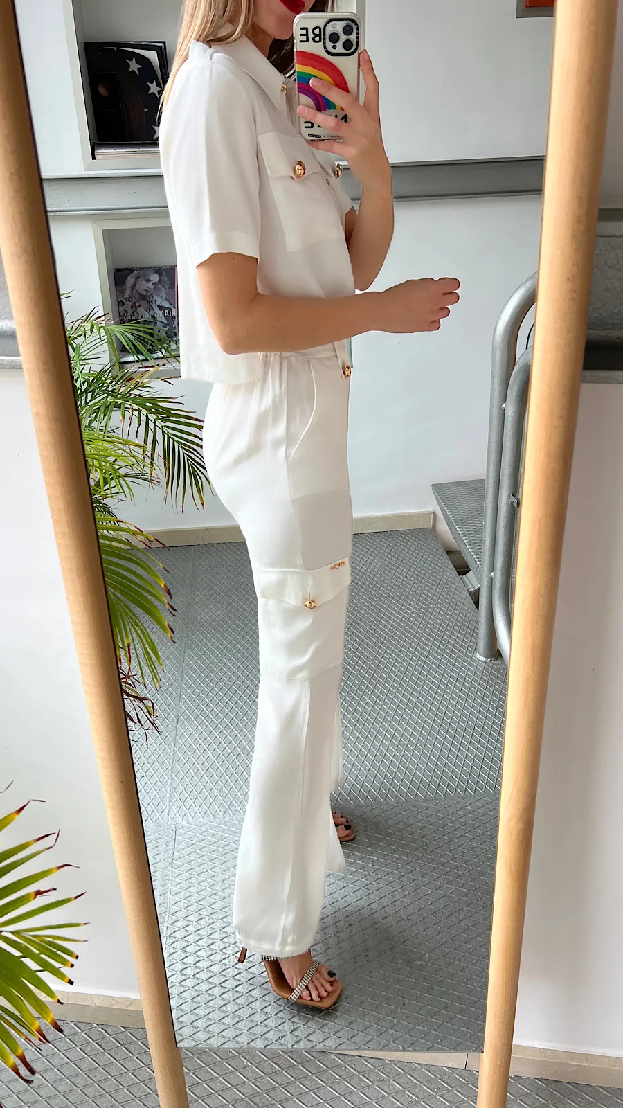 Pantalón Cargo Blanco Luxury(Se Vende En Conjunto)