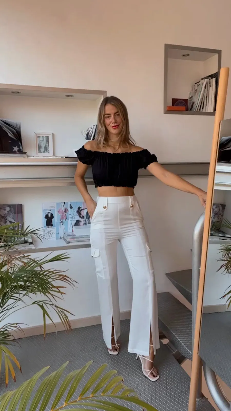 Pantalón Cargo Blanco Luxury(Se Vende En Conjunto)