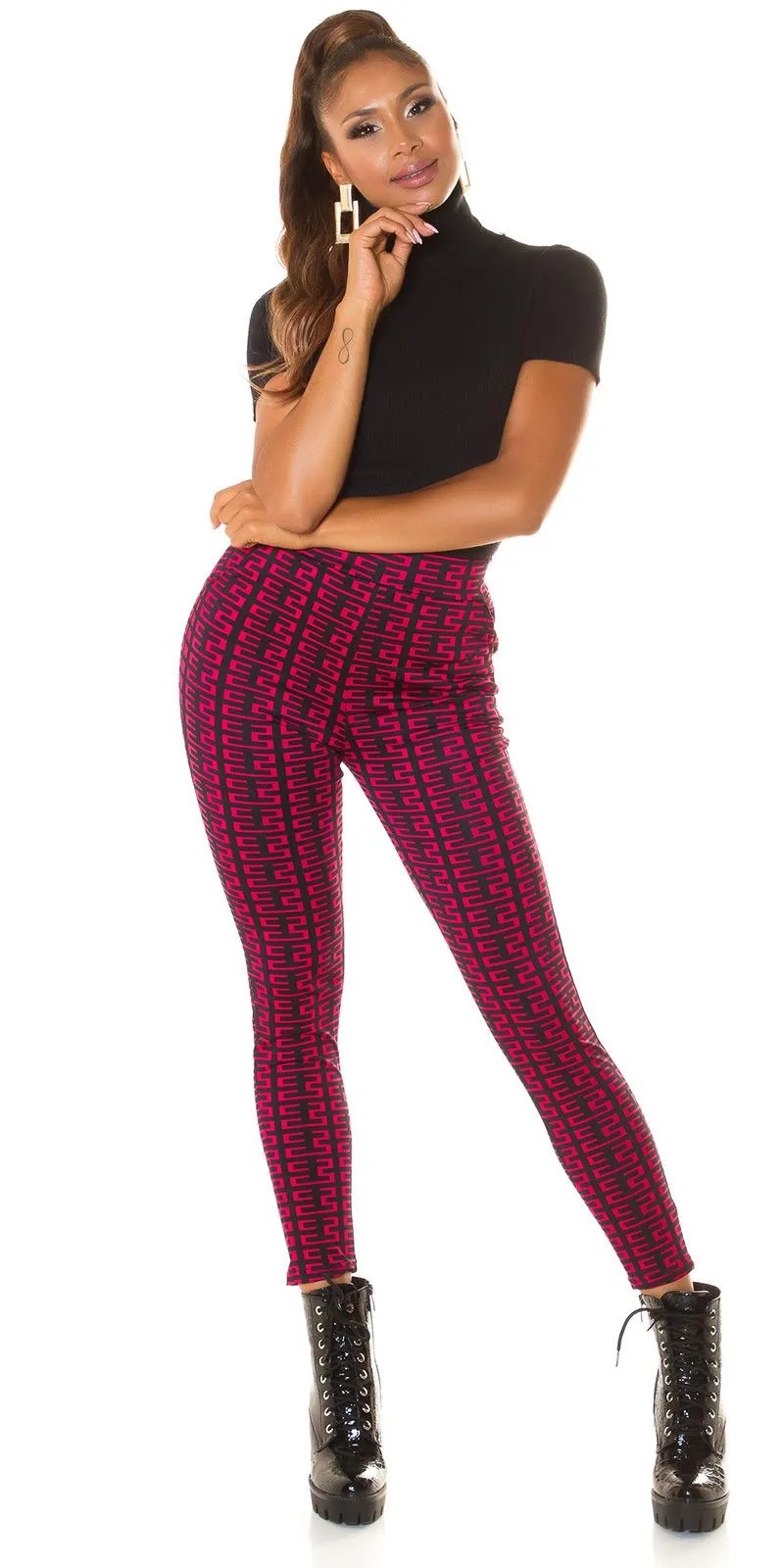 Pantalón de Cintura Alta Rosa