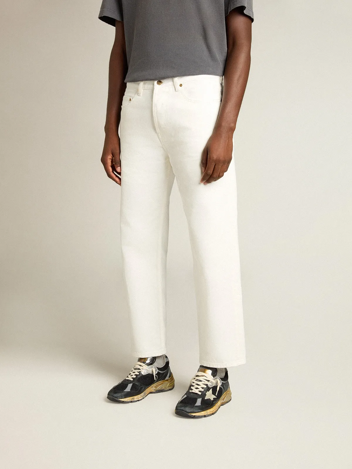Pantalón de denim blanco de hombre