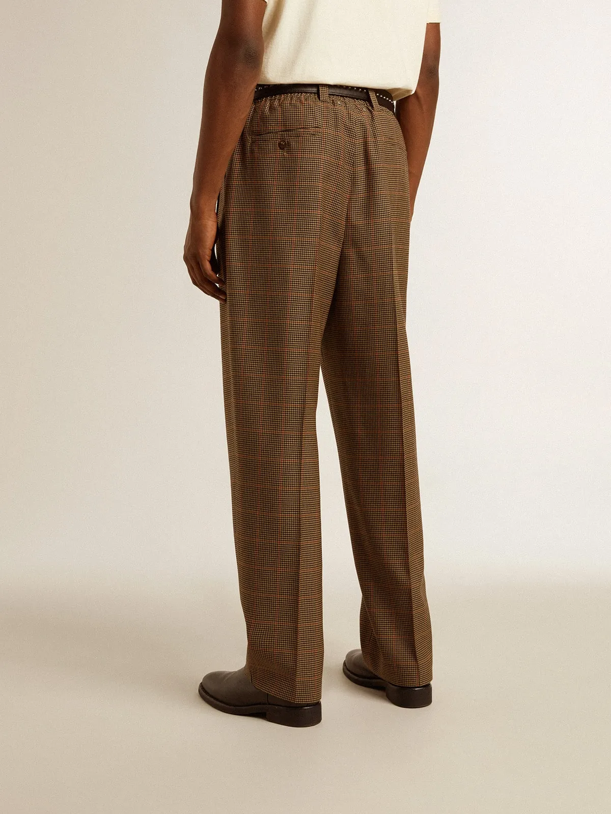 Pantalón de hombre de pata de gallo tricolor