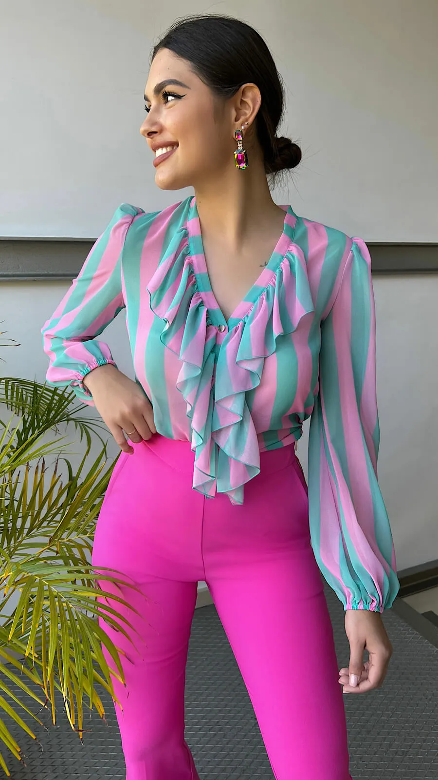 Pantalón Flare Fucsia