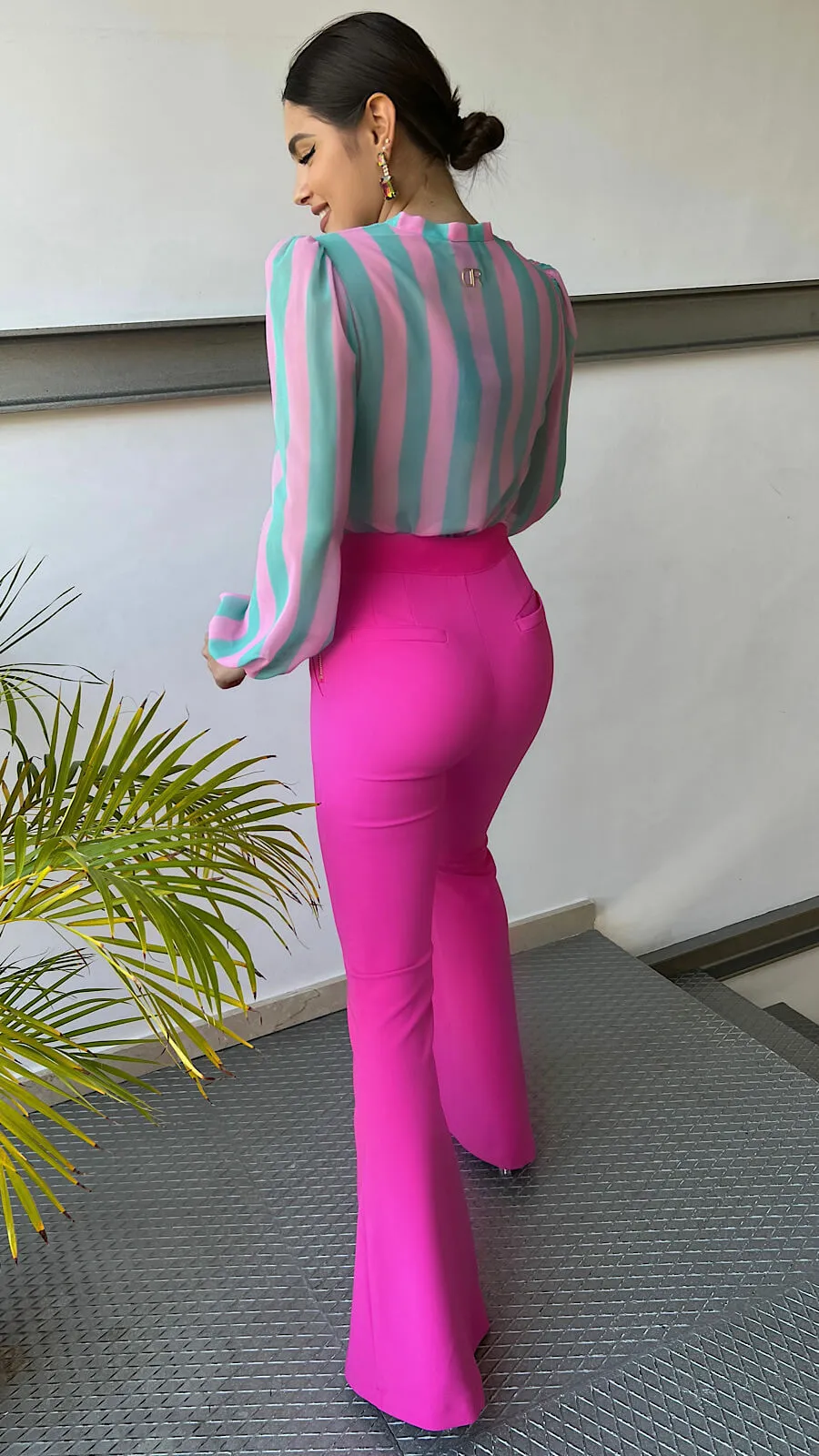 Pantalón Flare Fucsia