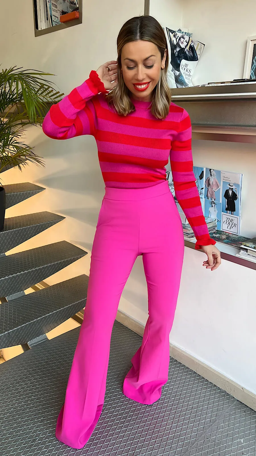 Pantalón Flare Fucsia