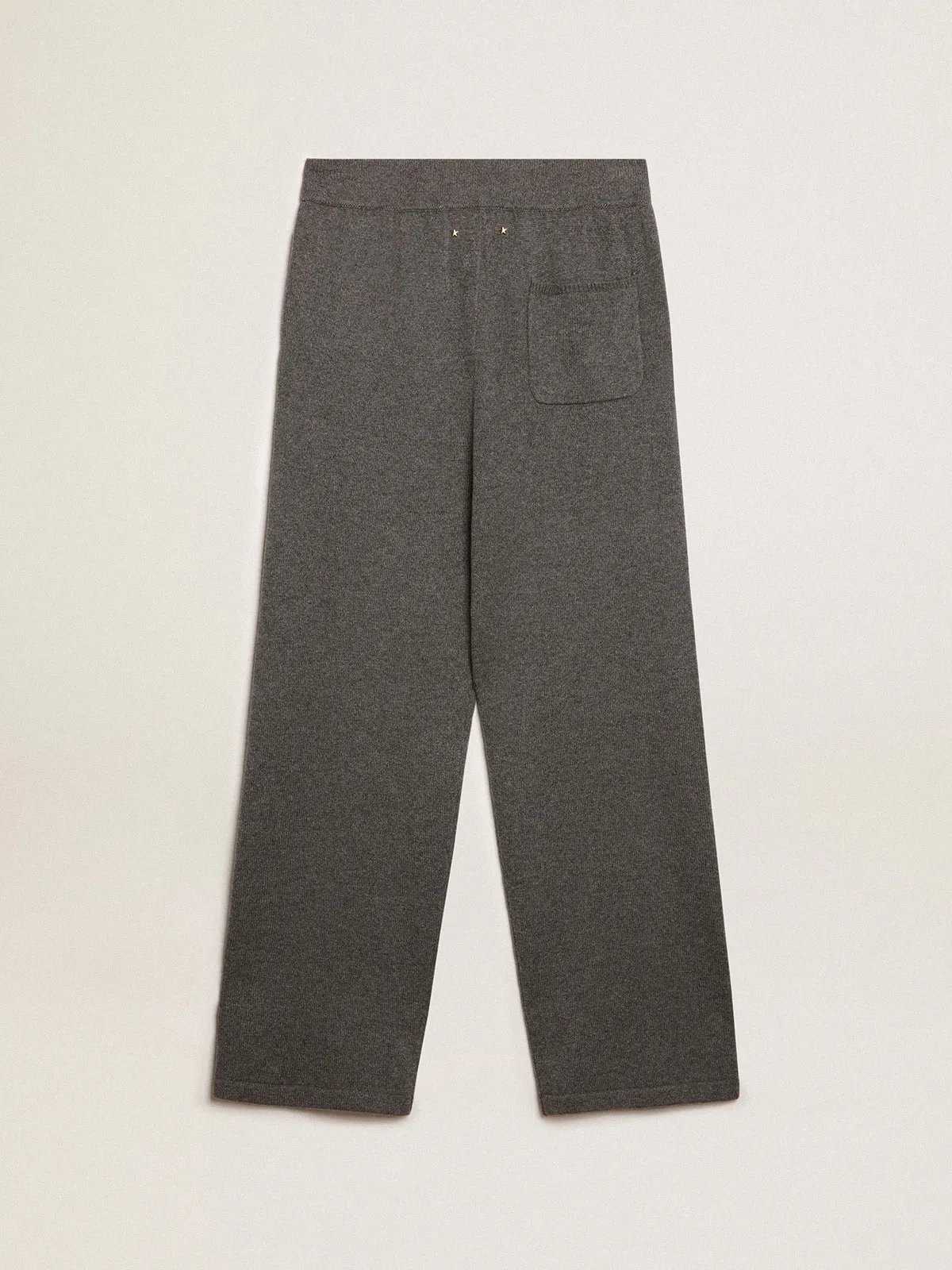 Pantalón jogger de hombre en mezcla de cachemira color gris jaspeado