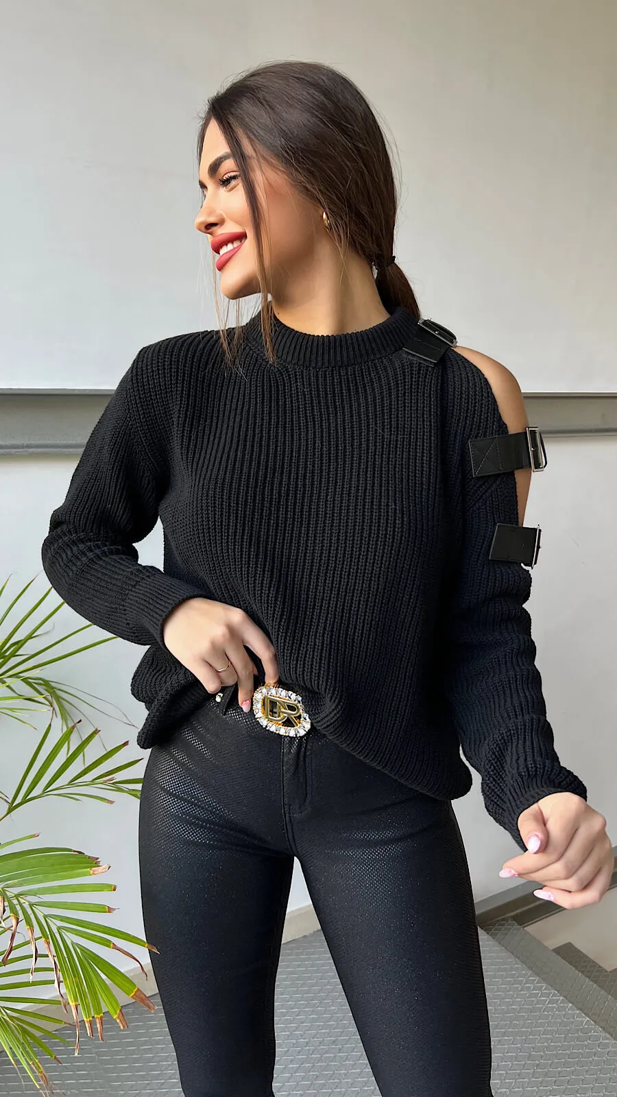 Pantalón Negro Glitter