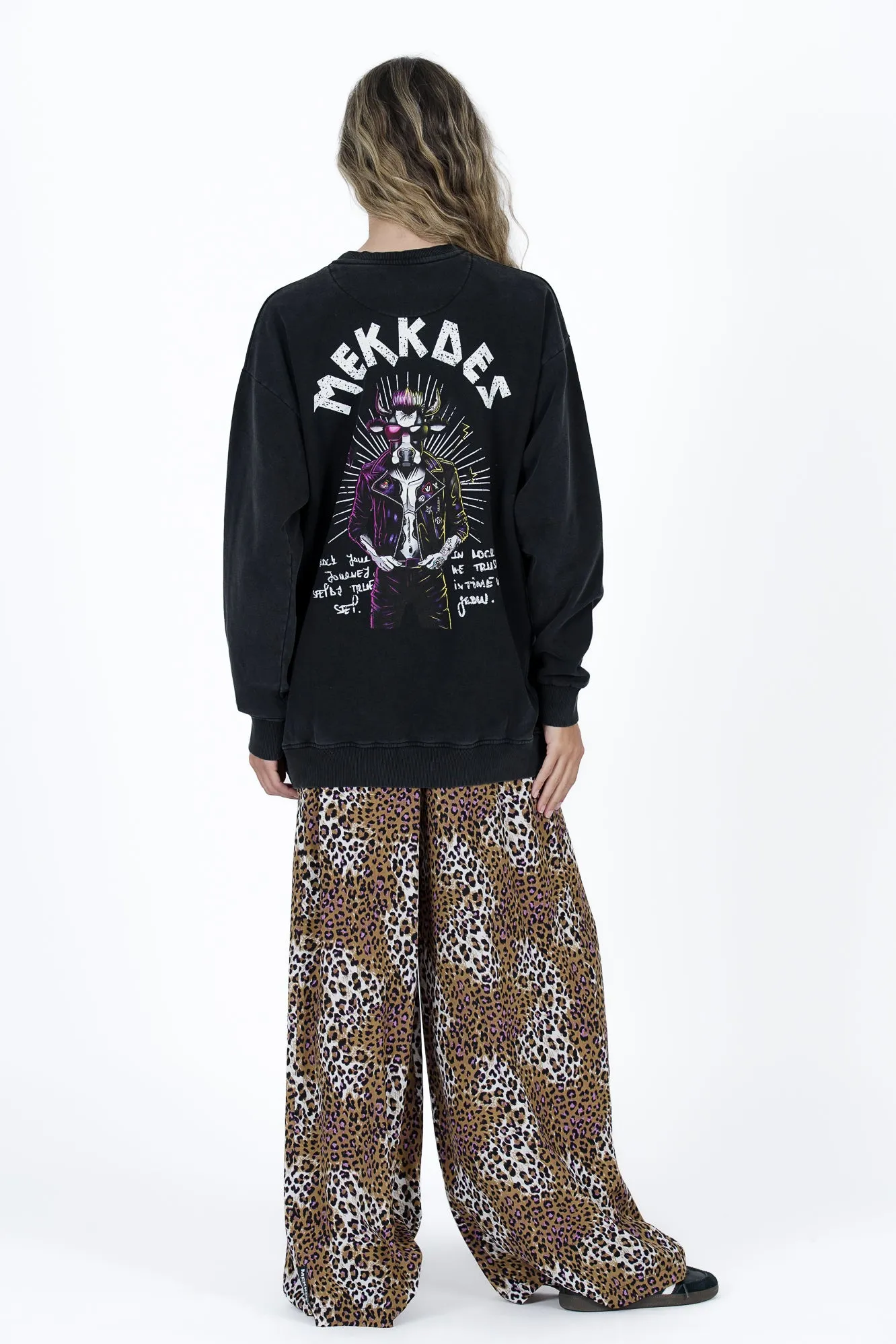 Pantalón Wide Leg  Animal Print camel y lila
