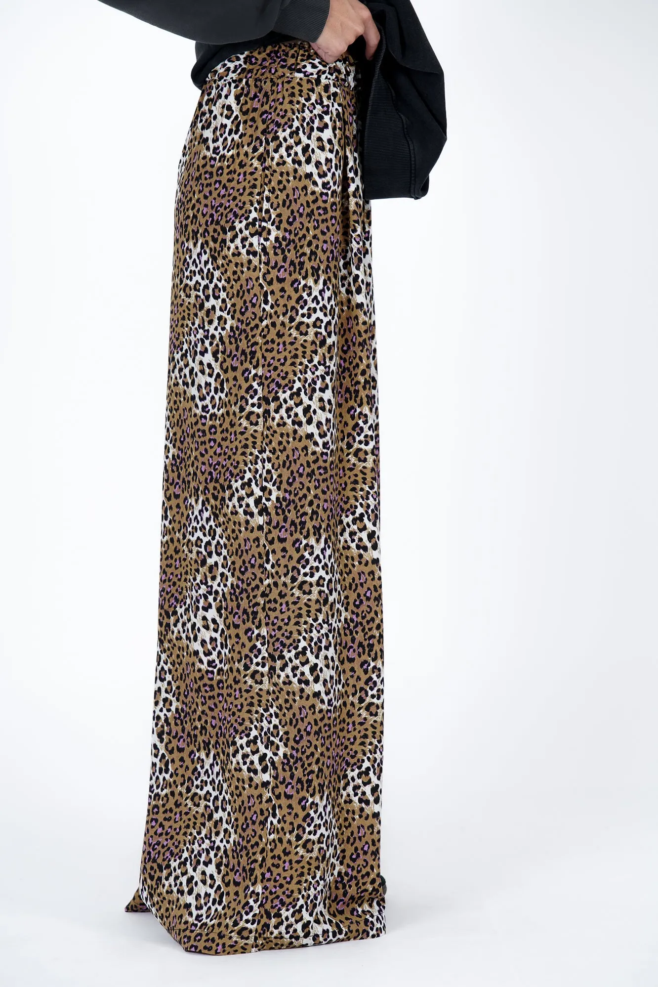 Pantalón Wide Leg  Animal Print camel y lila