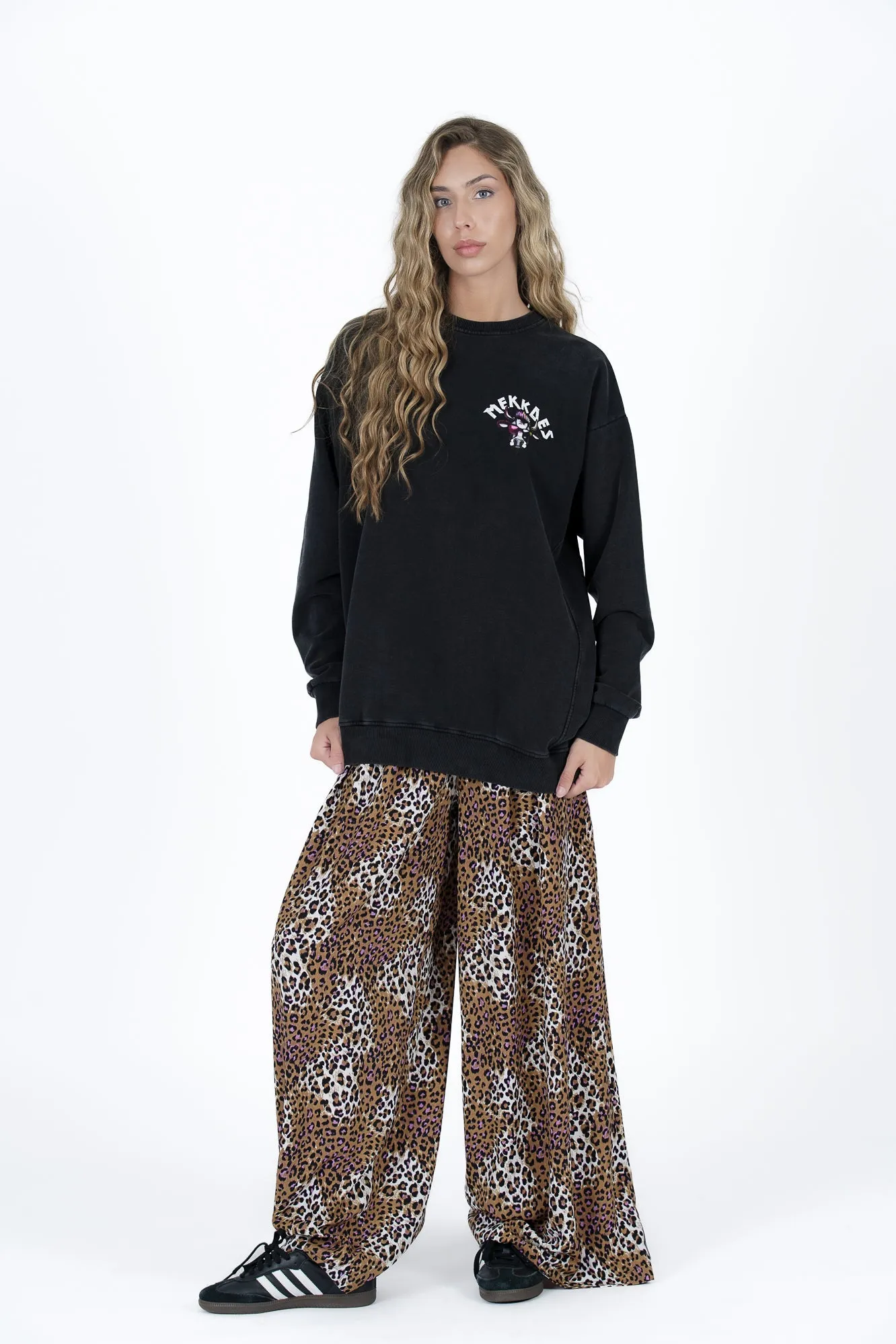 Pantalón Wide Leg  Animal Print camel y lila