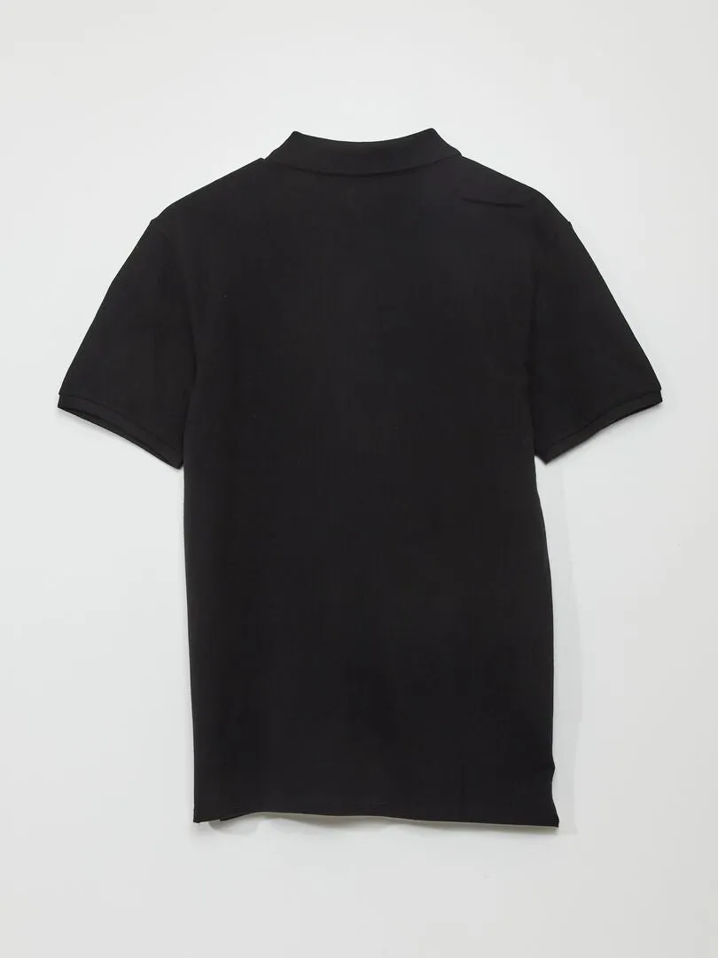POLO DE PIQUé DE ALGODóN  NEGRO