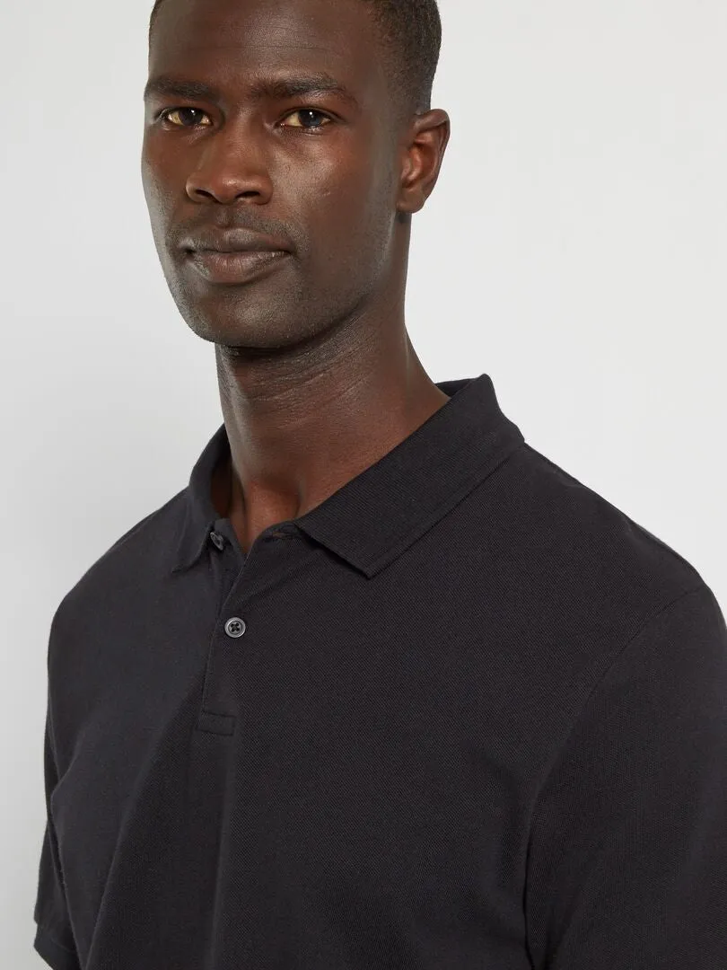 POLO DE PIQUé DE ALGODóN  NEGRO