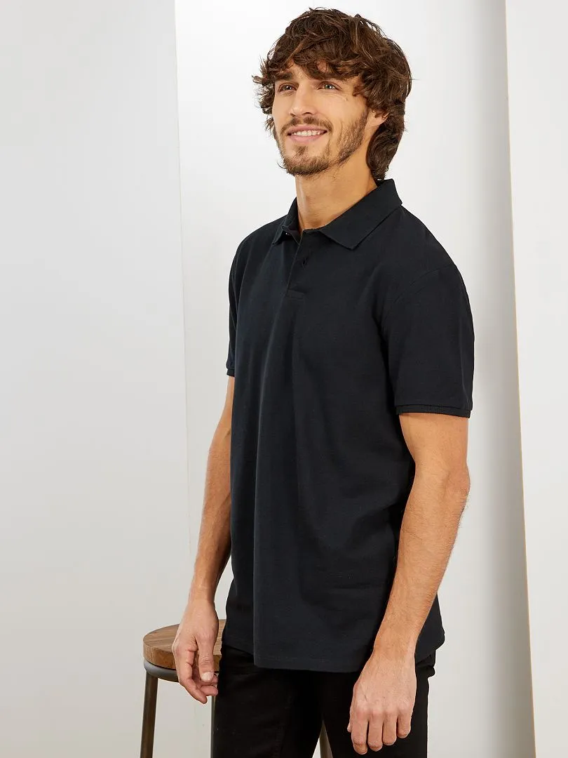 POLO DE PIQUé DE ALGODóN  NEGRO