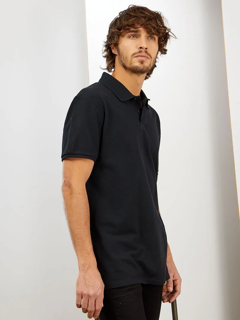 POLO DE PIQUé DE ALGODóN  NEGRO
