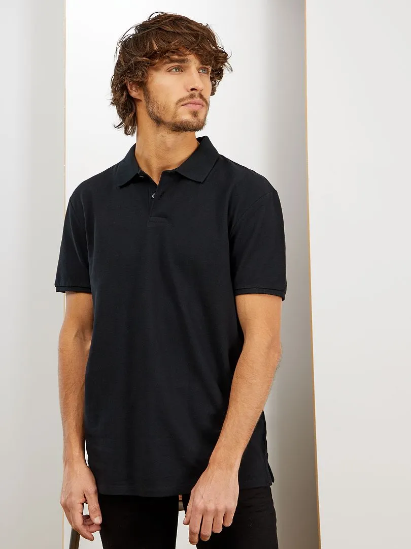 POLO DE PIQUé DE ALGODóN  NEGRO