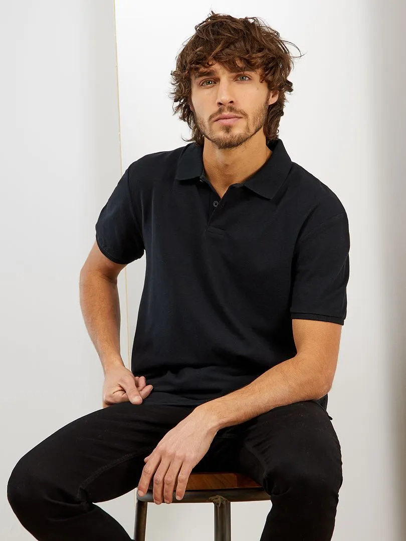 POLO DE PIQUé DE ALGODóN  NEGRO