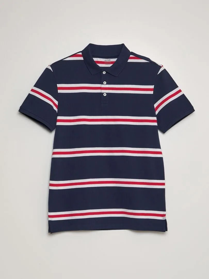 POLO DE RAYAS DE PIQUé DE ALGODóN  NEGRO
