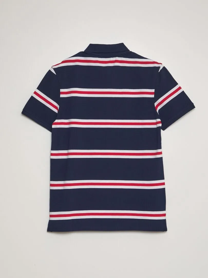 POLO DE RAYAS DE PIQUé DE ALGODóN  NEGRO