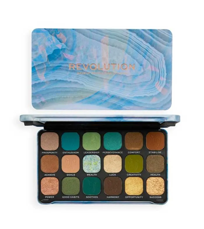 REVOLUTION  *CRYSTAL AURA*  PALETA DE SOMBRAS FOREVER FLAWLESS  AVENTURINE