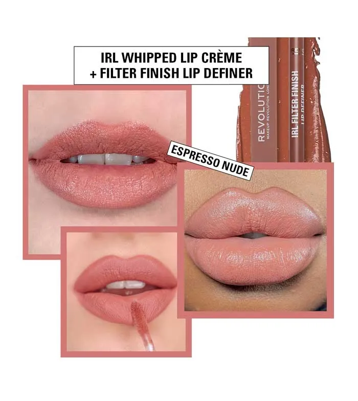 REVOLUTION  PERFILADOR DE LABIOS IRL FILTER FINISH LIP DEFINER  ESPRESSO NUDE