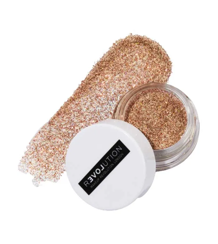 REVOLUTION RELOVE  *EUPHORIC*  GLITTER IRIDISCENTE MULTIUSOS  GOLD STAR