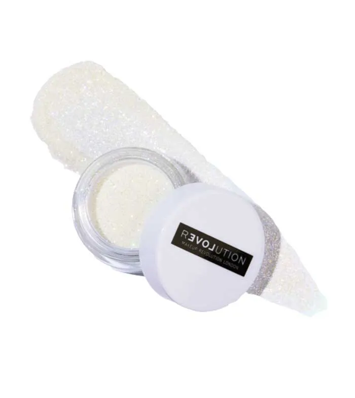 REVOLUTION RELOVE  *EUPHORIC*  GLITTER IRIDISCENTE MULTIUSOS  ICE WHITE