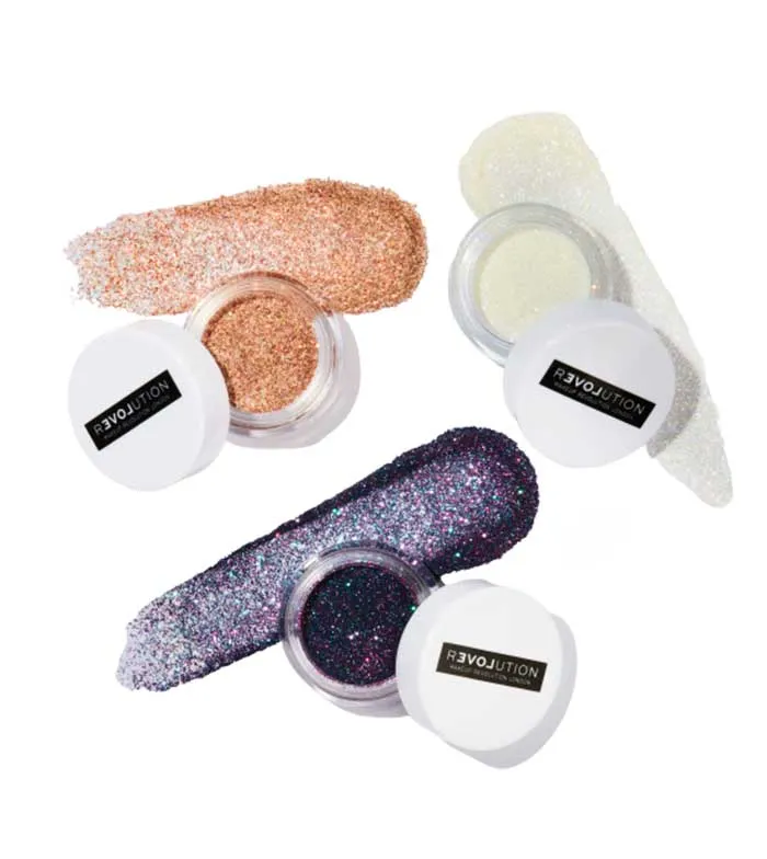 REVOLUTION RELOVE  *EUPHORIC*  GLITTER IRIDISCENTE MULTIUSOS  ICE WHITE