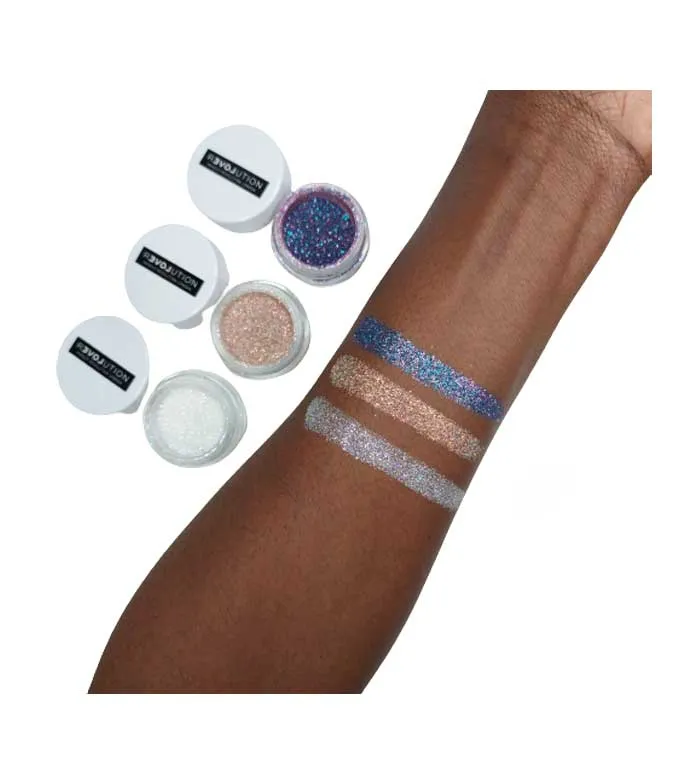 REVOLUTION RELOVE  *EUPHORIC*  GLITTER IRIDISCENTE MULTIUSOS  ICE WHITE