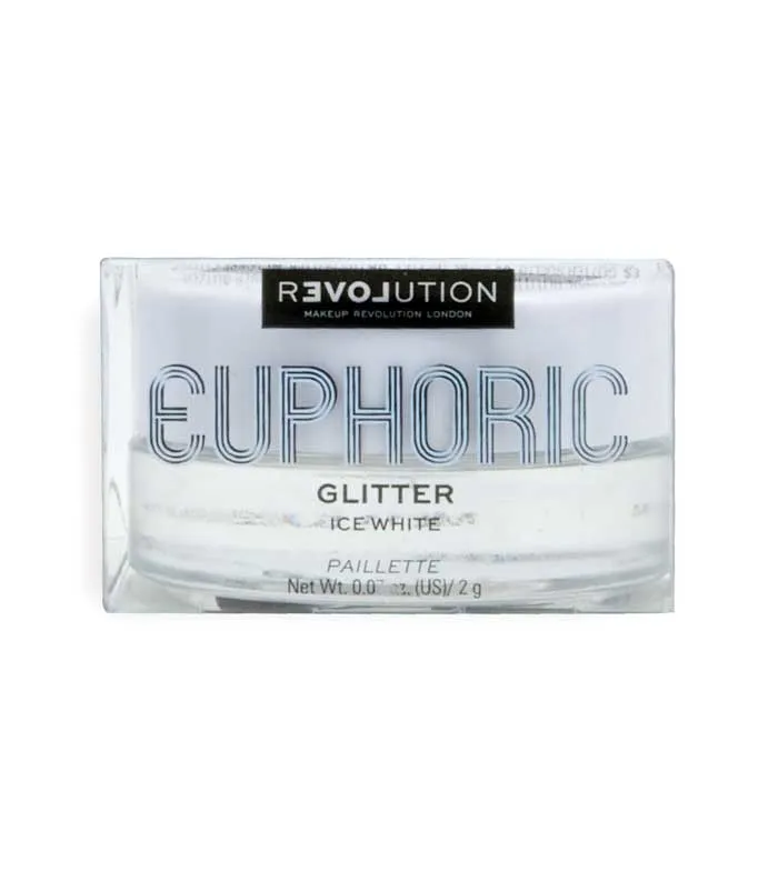 REVOLUTION RELOVE  *EUPHORIC*  GLITTER IRIDISCENTE MULTIUSOS  ICE WHITE