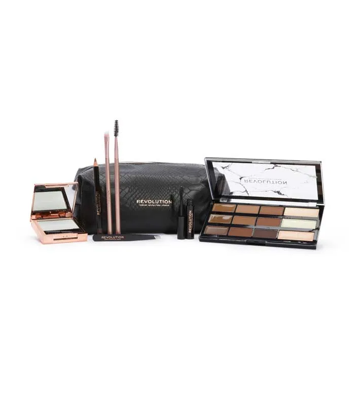 REVOLUTION  SET DE CEJAS CON NECESER BROW SHAPING KIT