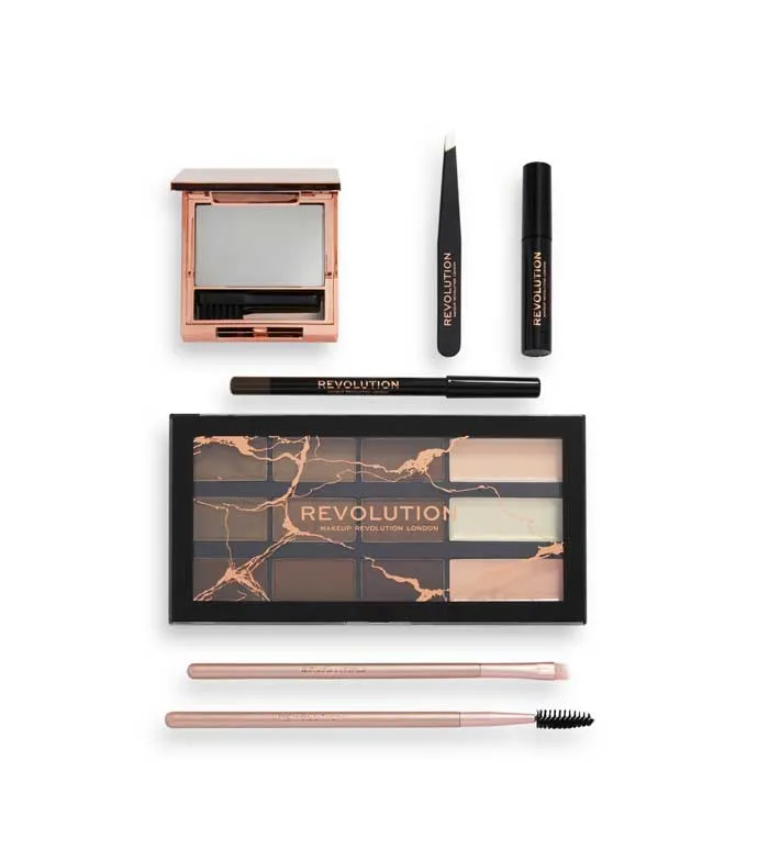 REVOLUTION  SET DE CEJAS CON NECESER BROW SHAPING KIT