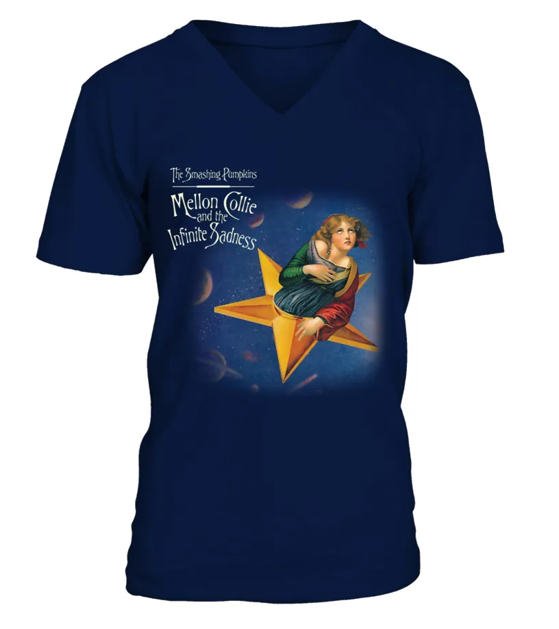 RK90SNV. MELLON COLLIE AND THE INFINITE SADNESS  SMASHING PUMPKINS ( 1995) (1) CAMISETA CUELLO EN V UNISEX
