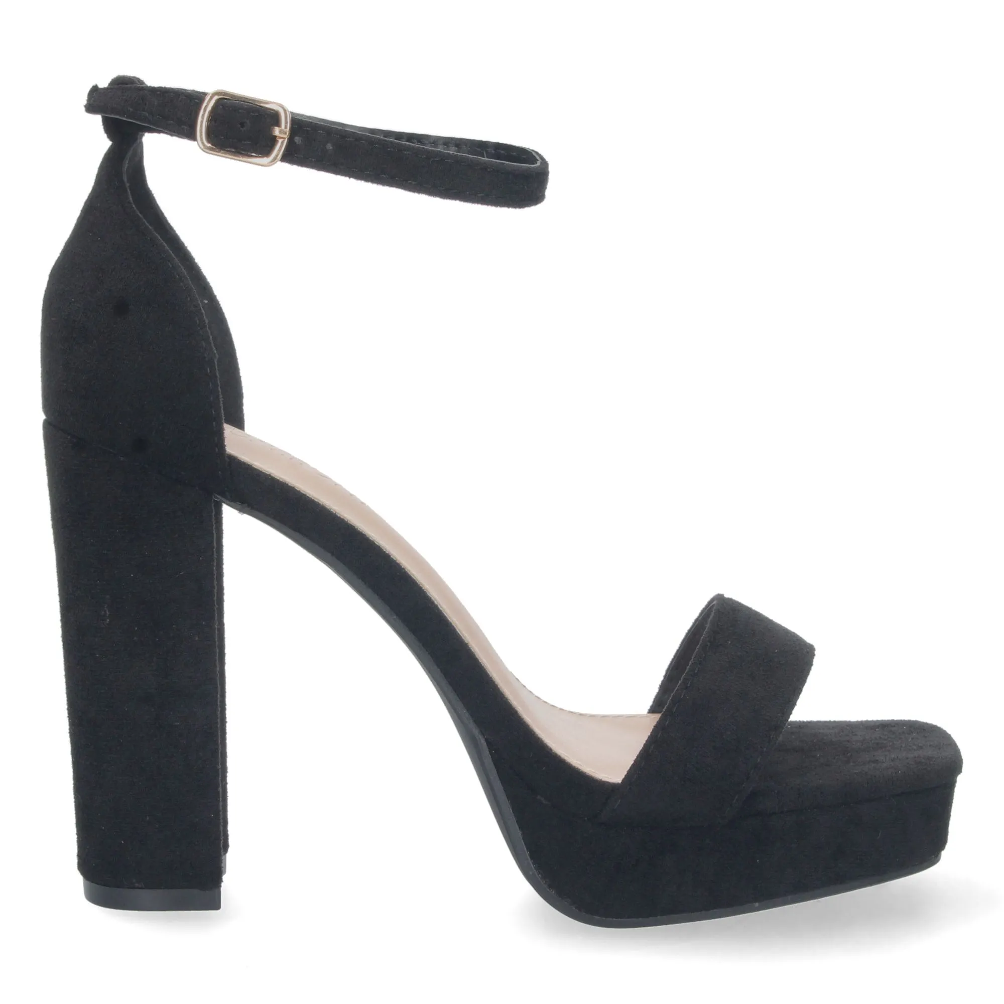 Sandalia de tacón cómodo para fiesta mujer color negro