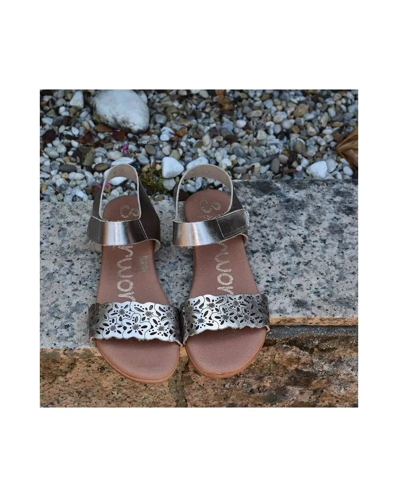 Sandalia metalizada de piel SANDALS 4404