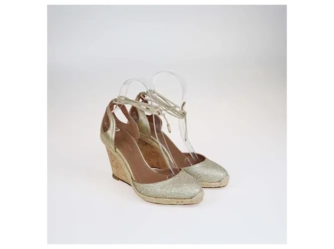 Sandalias de cuña Gold Palm Beach de Aquazzura Dorado 