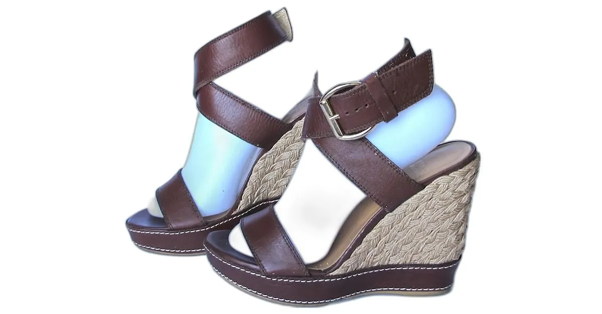 Sandalias de cuña STUART WEITZMAN 37 Castaño 
