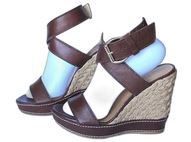 Sandalias de cuña STUART WEITZMAN 37 Castaño 