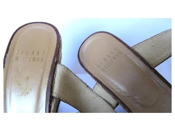 Sandalias de cuña STUART WEITZMAN 37 Castaño 