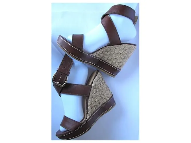 Sandalias de cuña STUART WEITZMAN 37 Castaño 