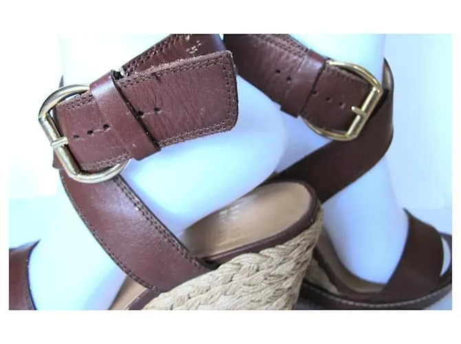 Sandalias de cuña STUART WEITZMAN 37 Castaño 