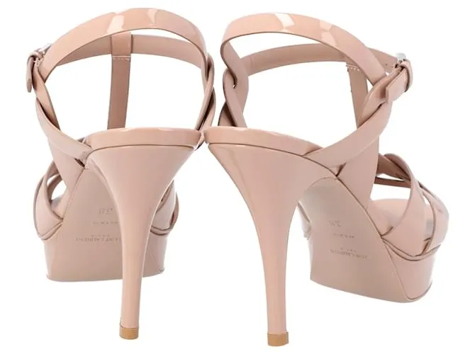 Sandalias de plataforma Tribute Saint Laurent Beige Castaño 