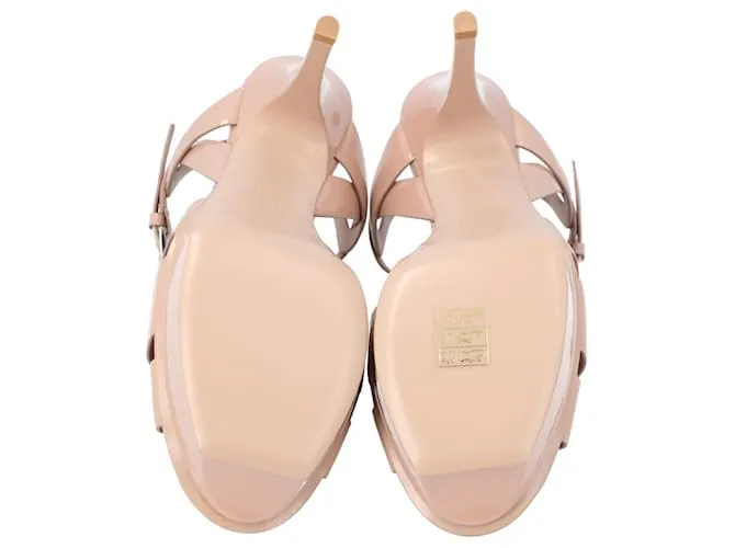 Sandalias de plataforma Tribute Saint Laurent Beige Castaño 