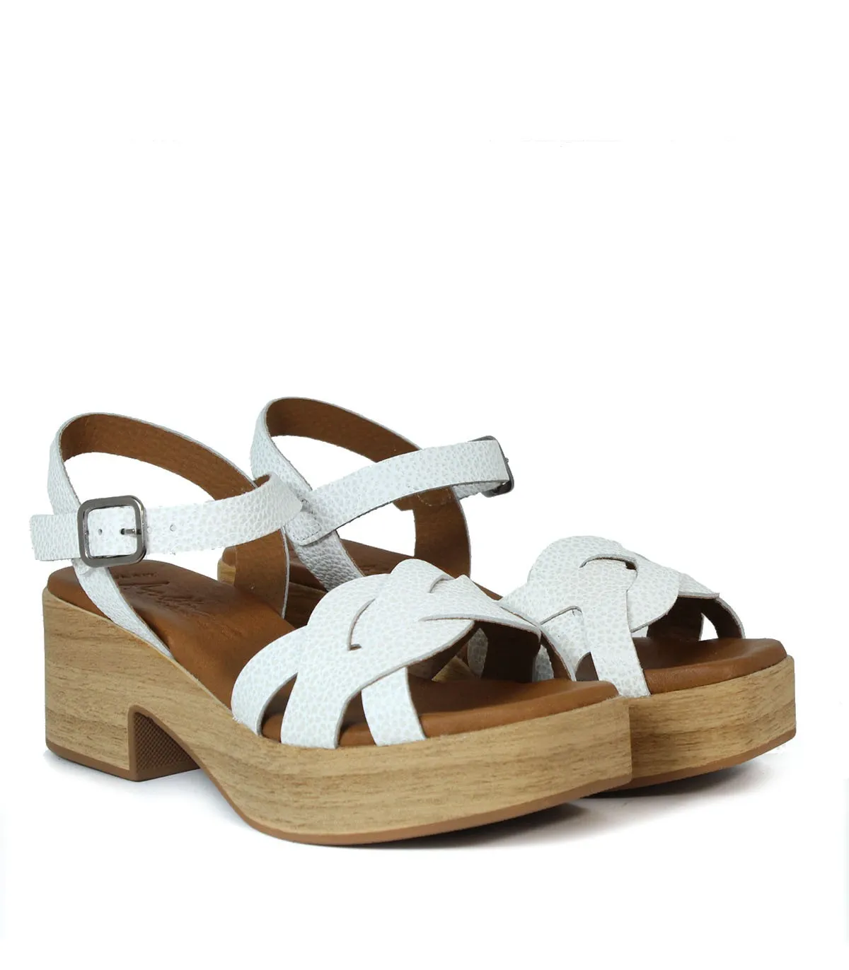 SANDALIAS DE TACÓN CON PLANTA DE GEL APLAUSO 3284 BLANCO