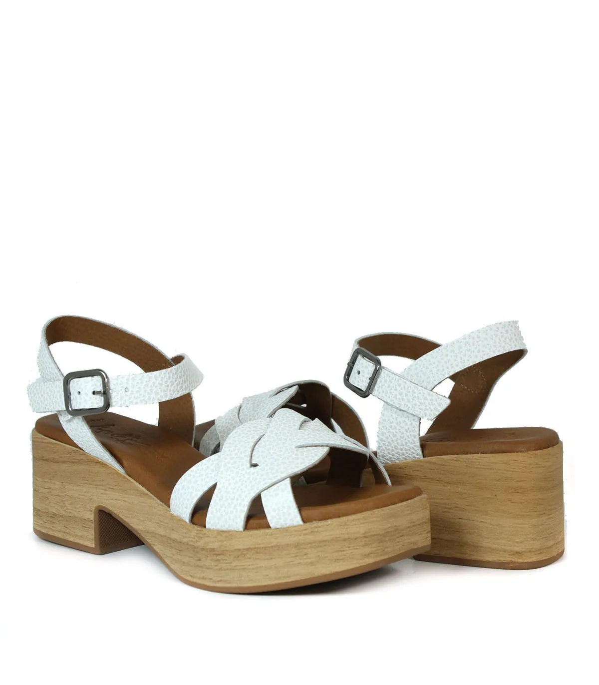 SANDALIAS DE TACÓN CON PLANTA DE GEL APLAUSO 3284 BLANCO