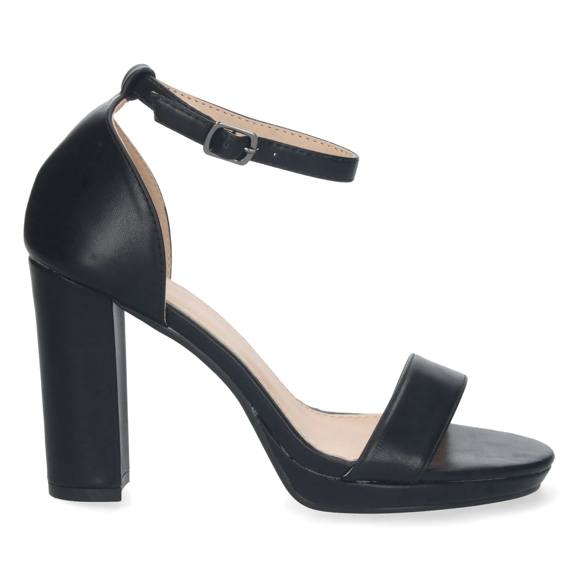 Sandalias de tacón para vestir cierre ankle strap mujer negro