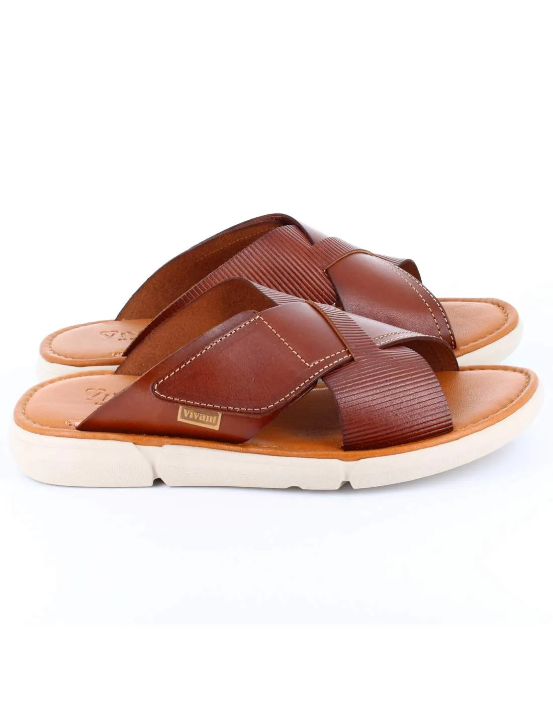 Sandalias Hombre Vaquetilla Nuez 70