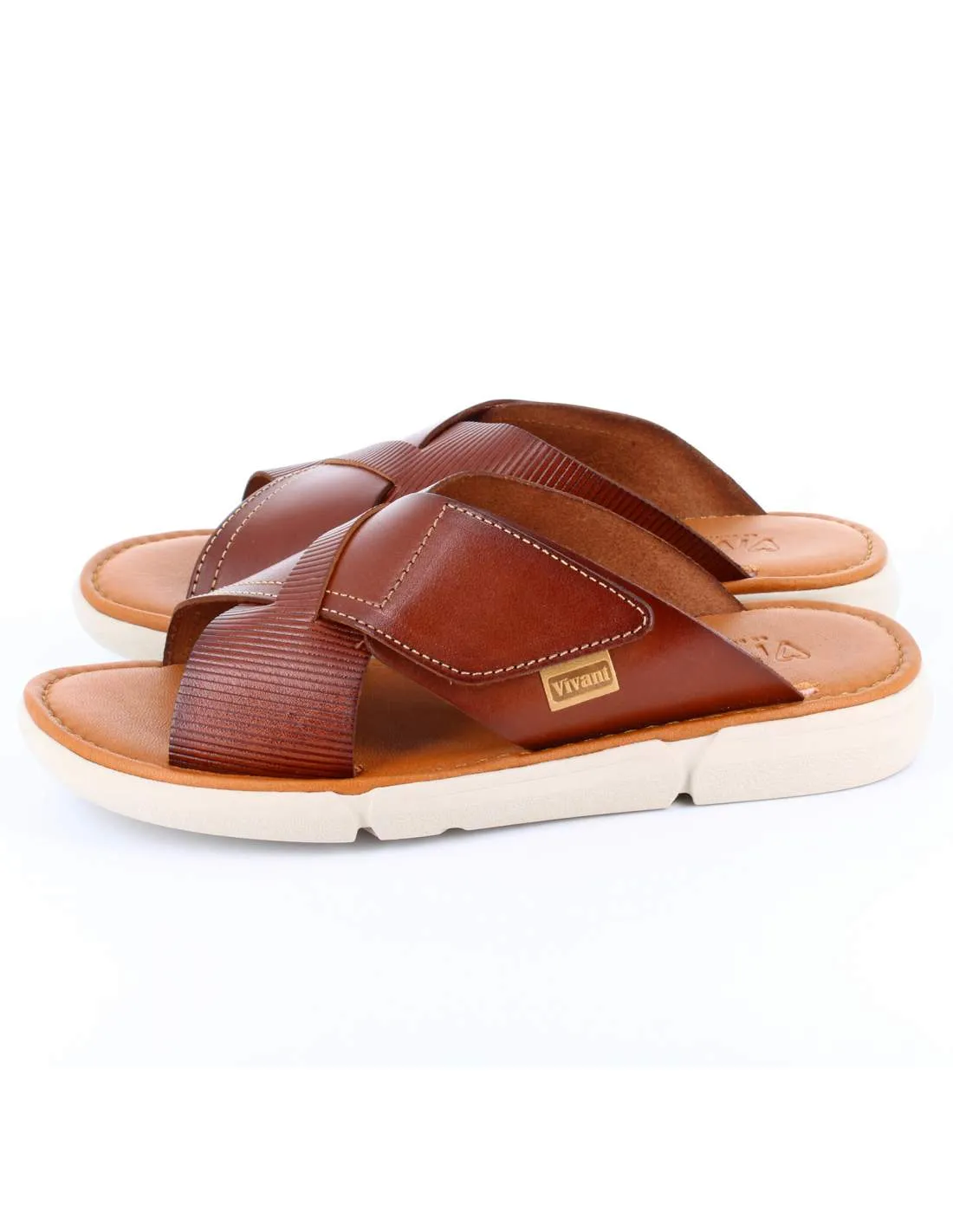 Sandalias Hombre Vaquetilla Nuez 70
