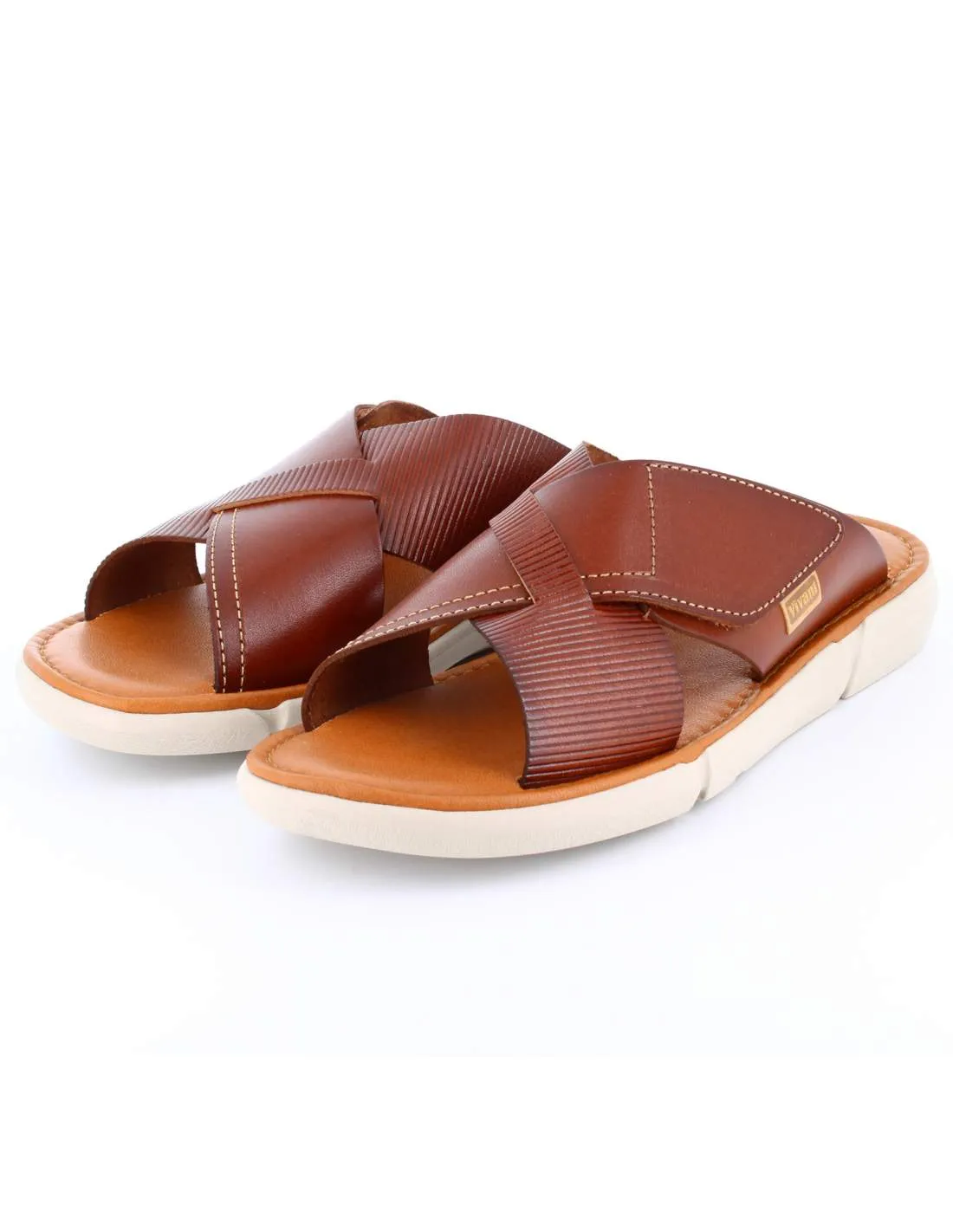Sandalias Hombre Vaquetilla Nuez 70