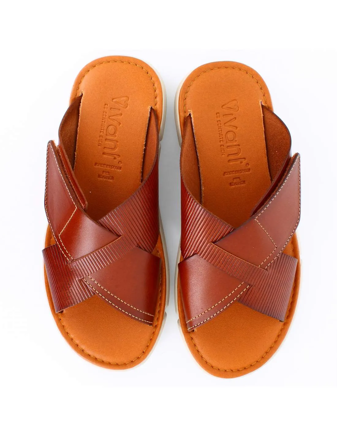 Sandalias Hombre Vaquetilla Nuez 70